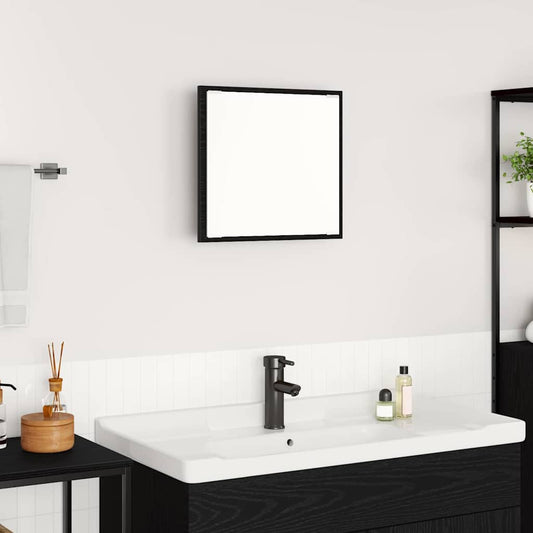 LED Badezimmer Spiegel Schwarz Eichen-Optik 40 x 8.5 x 37 cm