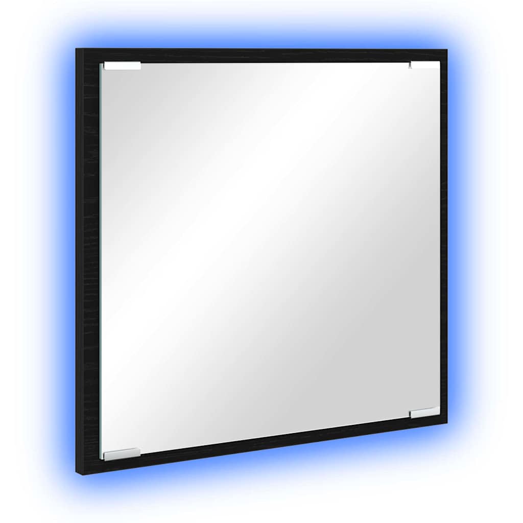 LED-Badezimmerspiegel Schwarz Eichen-Optik 40 x 37 x 8.5 cm
