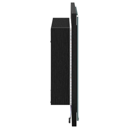 LED Badezimmer Spiegel Schwarz Eichen-Optik 40 x 8.5 x 37 cm