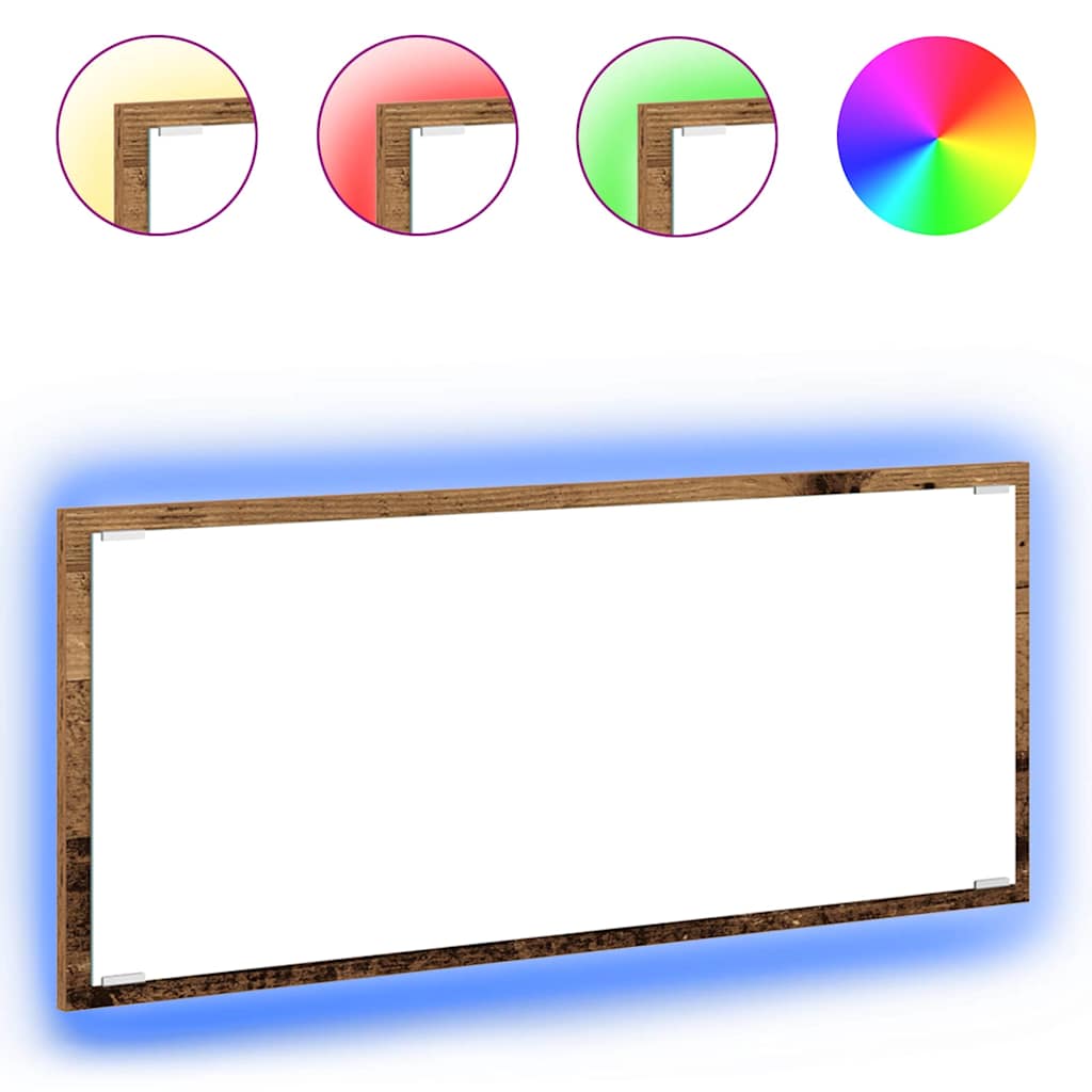 Spiegel Wandmontiert Altholz 90 x 8.5 x 37 cm Holzwerkstoff