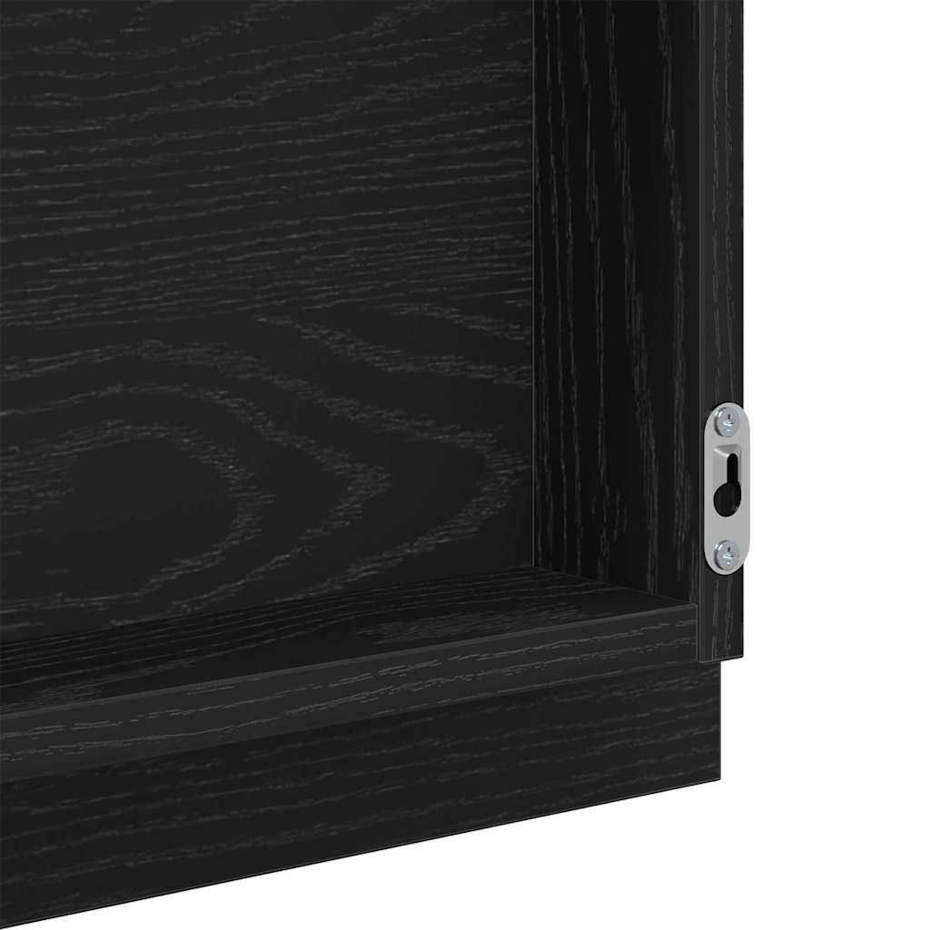 Spiegel Schwarz Eichen-Optik 90 x 8.5 x 37 cm Holzwerkstoff