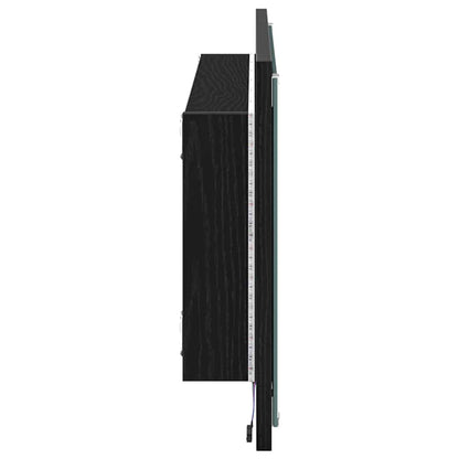 Spiegel Schwarz Eichen-Optik 90 x 8.5 x 37 cm Holzwerkstoff