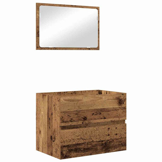 Badezimmermöbelset 2 pcs Altholz 57 x 37 x 45 cm Holzwerkstoff