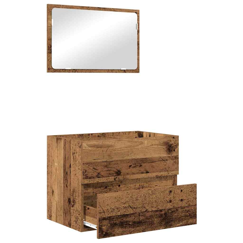 Badezimmermöbelset 2 pcs Altholz 57 x 37 x 45 cm Holzwerkstoff