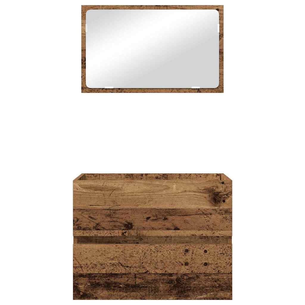 Badezimmermöbelset 2 pcs Altholz 57 x 37 x 45 cm Holzwerkstoff