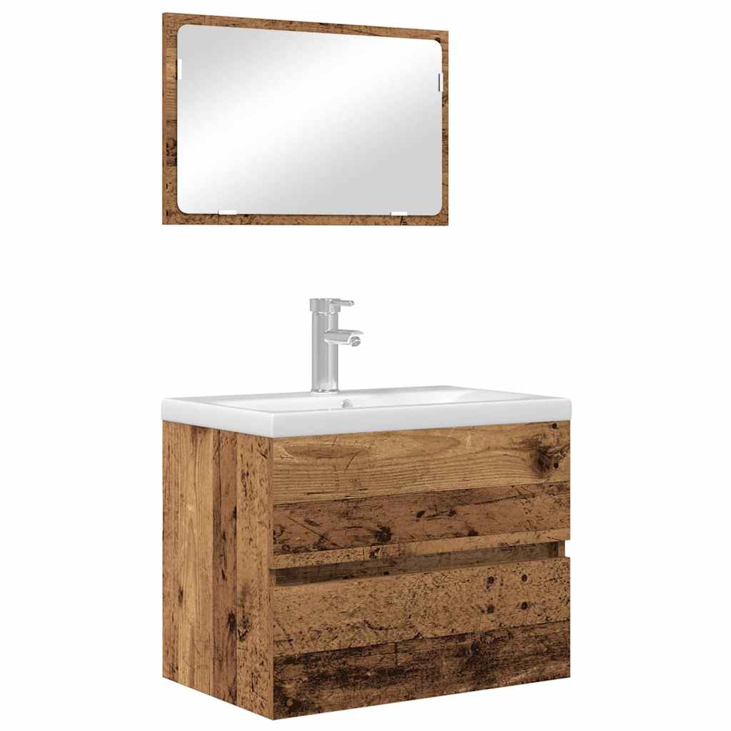 Badezimmermöbelset 2 pcs Altholz 57 x 37 x 45 cm Holzwerkstoff