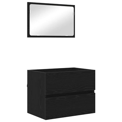 Badezimmermöbelset 2 pcs Schwarz Eichen-Optik 57 x 37 x 45 cm