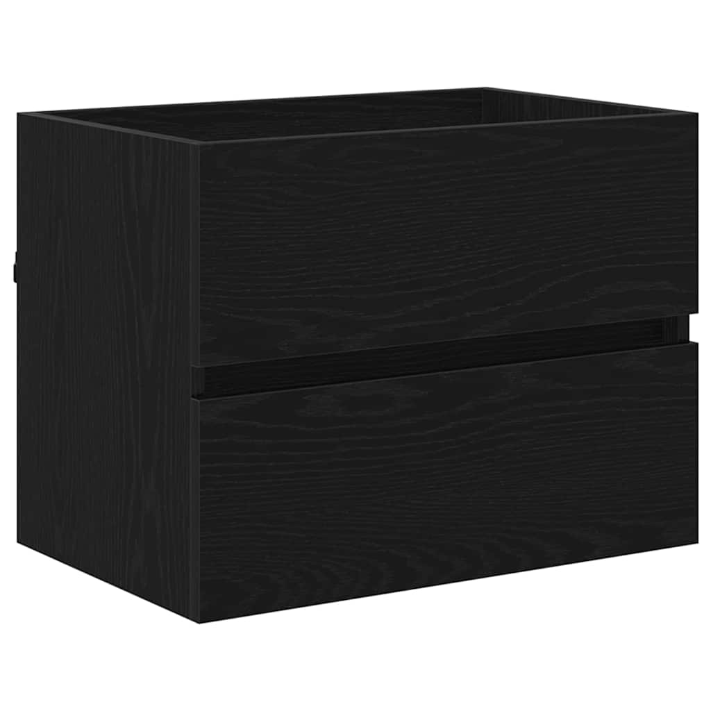 Badezimmermöbelset 2 pcs Schwarz Eichen-Optik 57 x 37 x 45 cm
