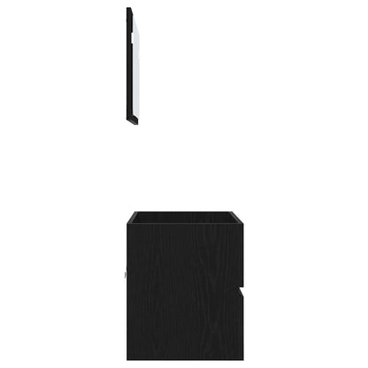 Badezimmermöbelset 2 pcs Schwarz Eichen-Optik 57 x 37 x 45 cm
