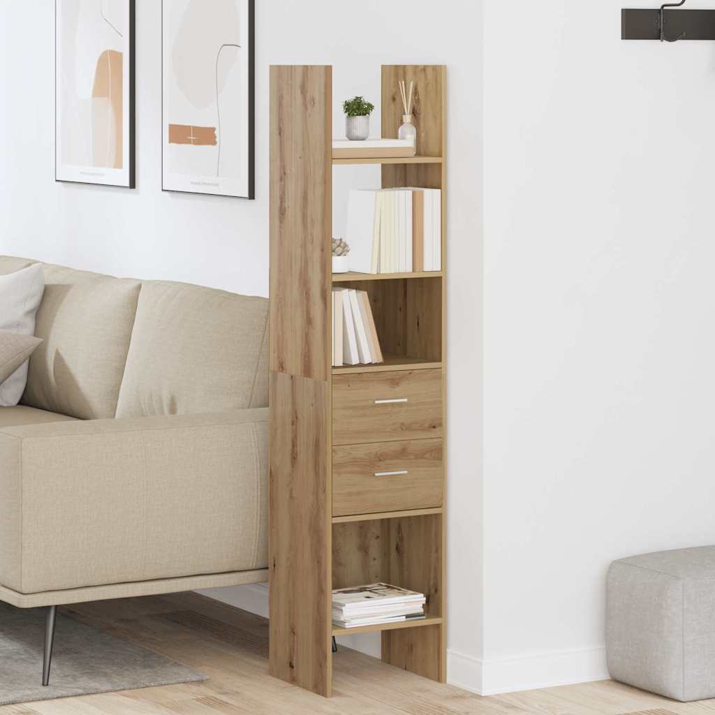 Bücherregal Eiche handwerklich 40 x 35 x 180 cm Holzwerkstoff