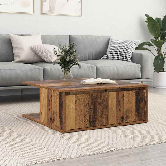 Couchtisch with Drawer Altholz 80 x 80 x 31 cm Holzwerkstoff