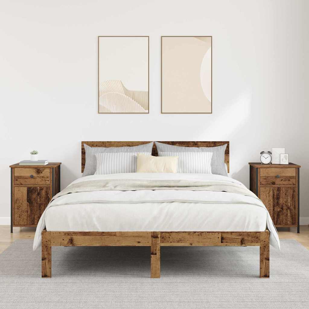 Nachttisch 2 pcs Altholz 40 x 42 x 60 cm Holzwerkstoff