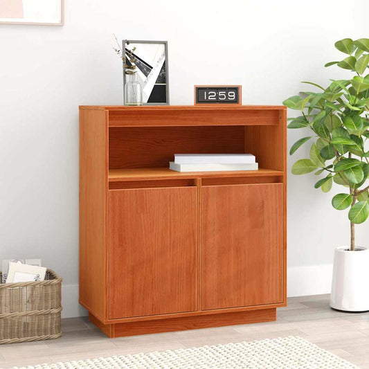 Sideboard Wachsbraun 70 x 34 x 80 cm Massivholz Kiefer