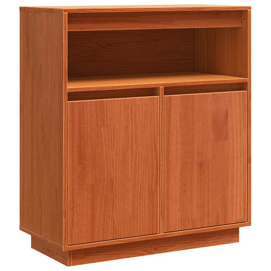 Sideboard Wachsbraun 70 x 34 x 80 cm Massivholz Kiefer