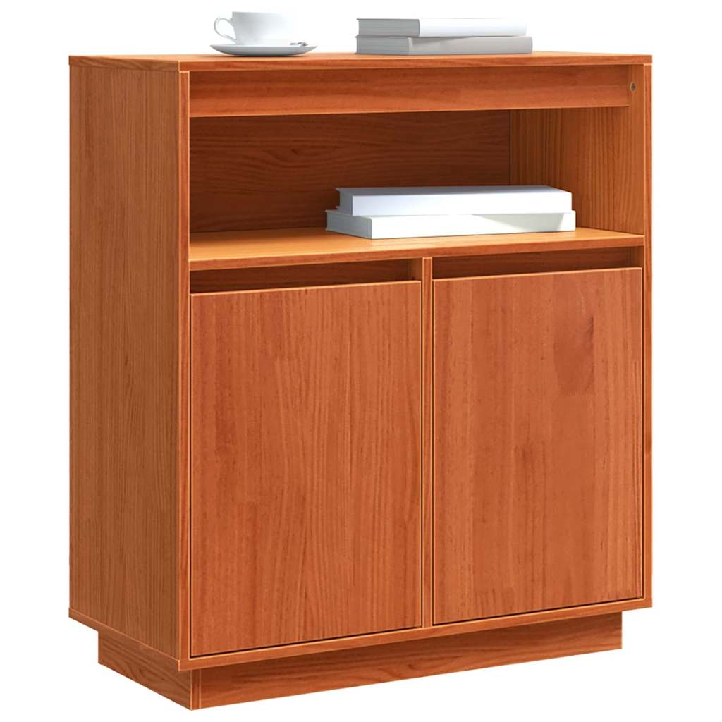 Sideboard Wachsbraun 70 x 34 x 80 cm Massivholz Kiefer