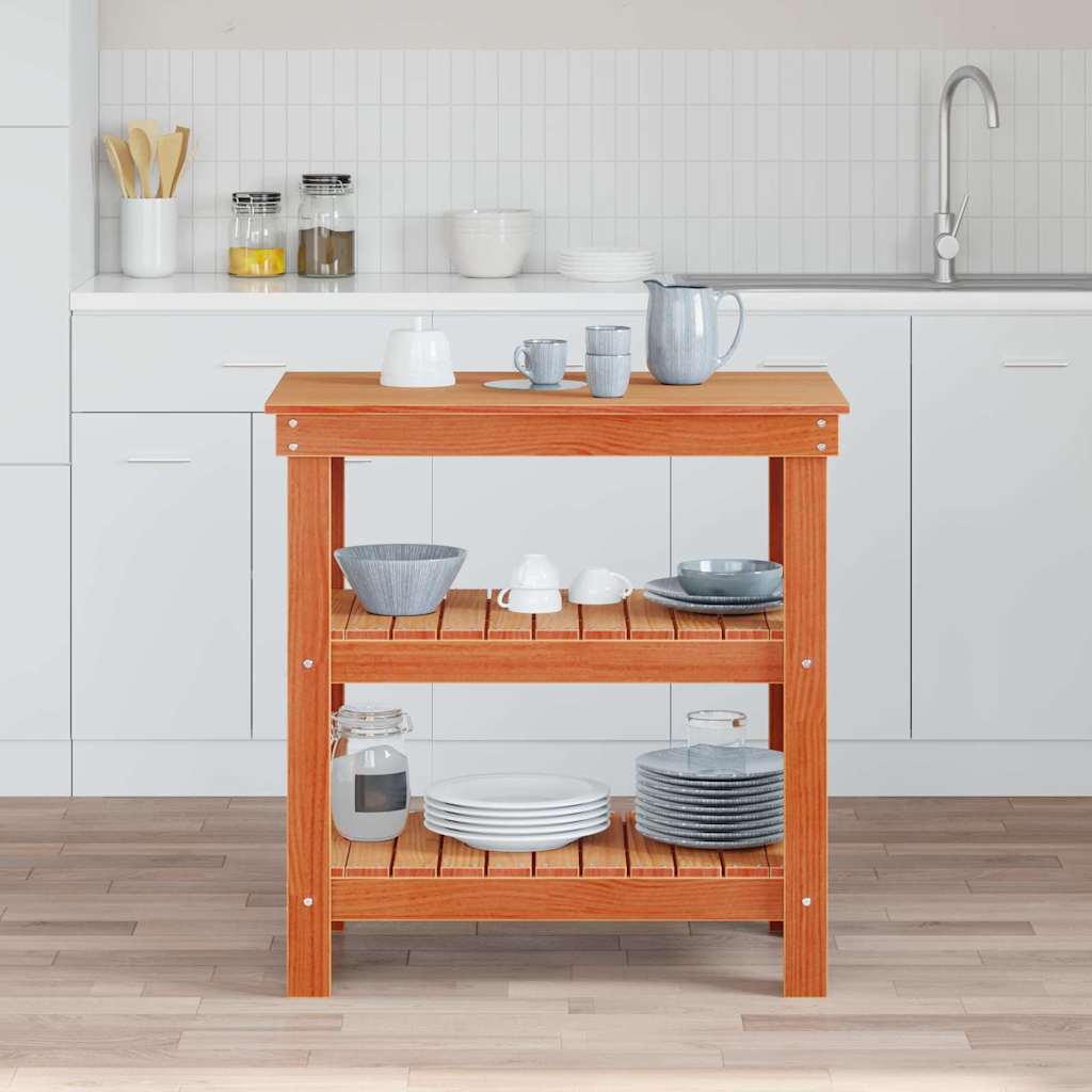 Werkbank Wachsbraun 78.5 x 50 x 80 cm Massivholz Kiefer