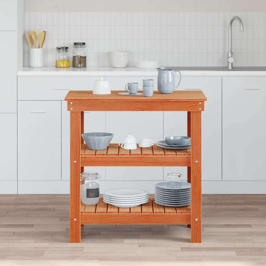 Werkbank Wachsbraun 78.5 x 50 x 80 cm Massivholz Kiefer