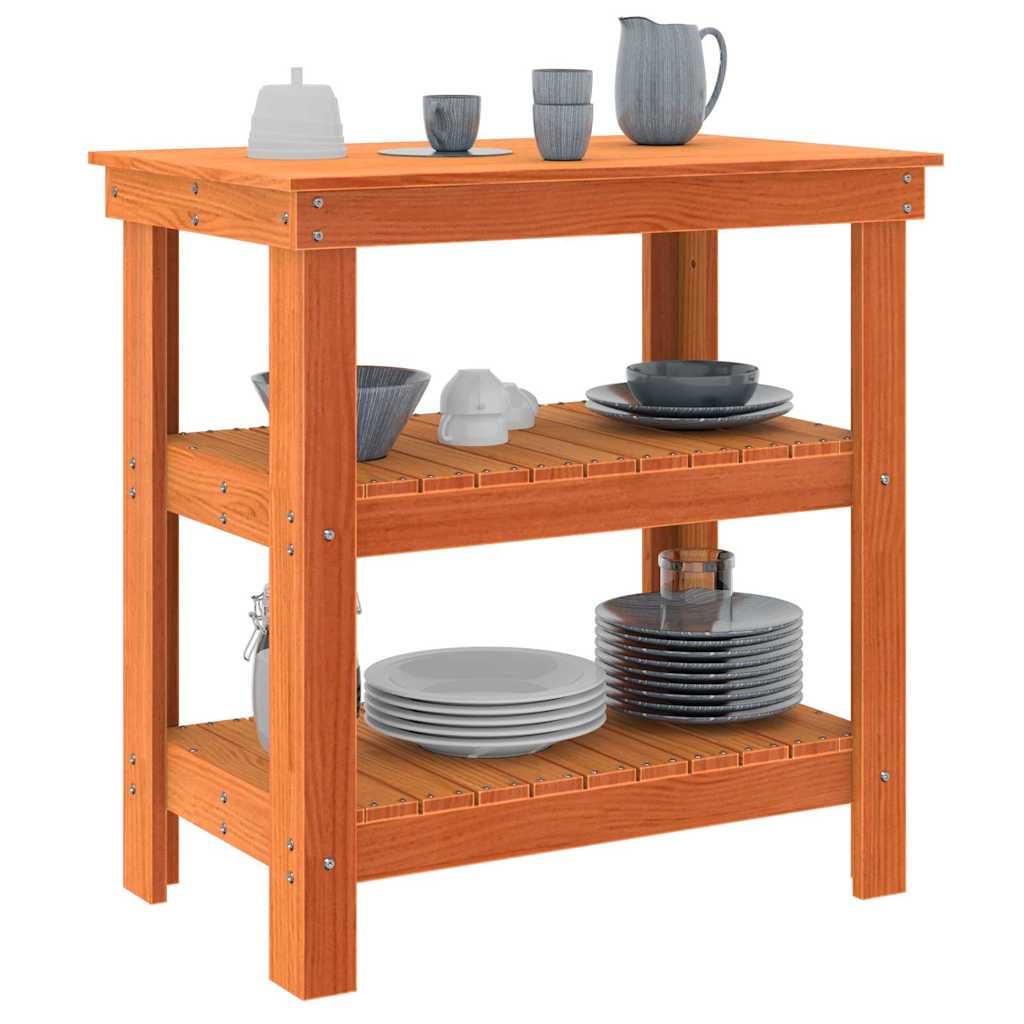 Werkbank Wachsbraun 78.5 x 50 x 80 cm Massivholz Kiefer