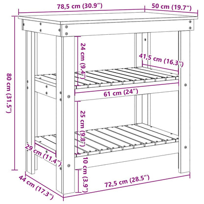 Werkbank Wachsbraun 78.5 x 50 x 80 cm Massivholz Kiefer