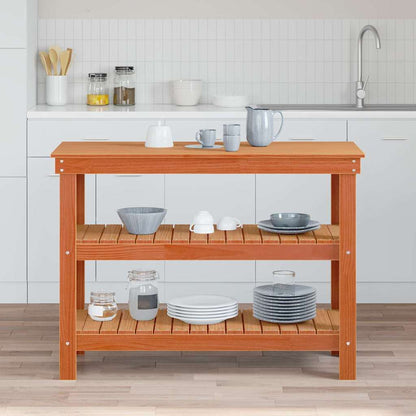 Werkbank Wachsbraun 110.5 x 50 x 80 cm Massivholz Kiefer