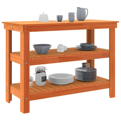 Werkbank Wachsbraun 110.5 x 50 x 80 cm Massivholz Kiefer