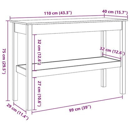 Konsolentisch Wachsbraun 110 x 40 x 75 cm Massivholz Kiefer