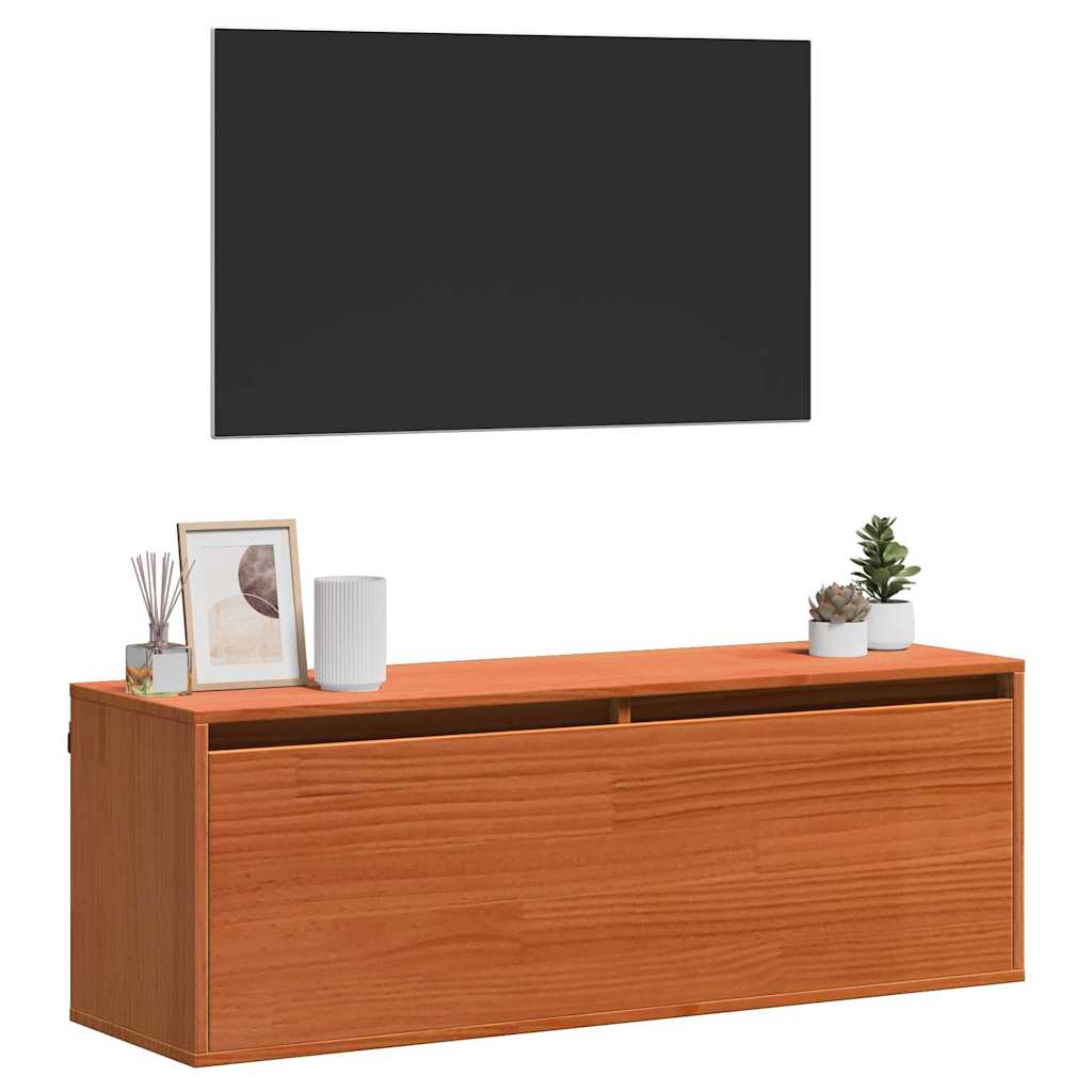 Wandschrank Wachsbraun 100 x 30 x 35 cm Massivholz Kiefer