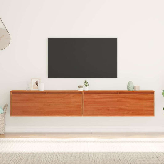 Wandschränke Wandmontiert 2 pcs Wachsbraun 100 x 30 x 35 cm
