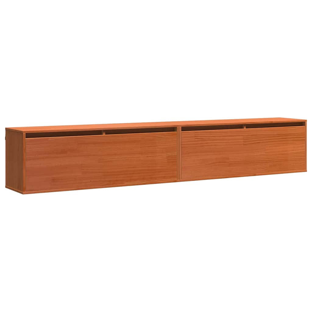 Wandschränke Wandmontiert 2 pcs Wachsbraun 100 x 30 x 35 cm