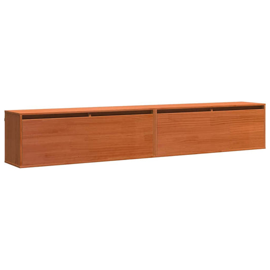 Wandschränke Wandmontiert 2 pcs Wachsbraun 100 x 30 x 35 cm
