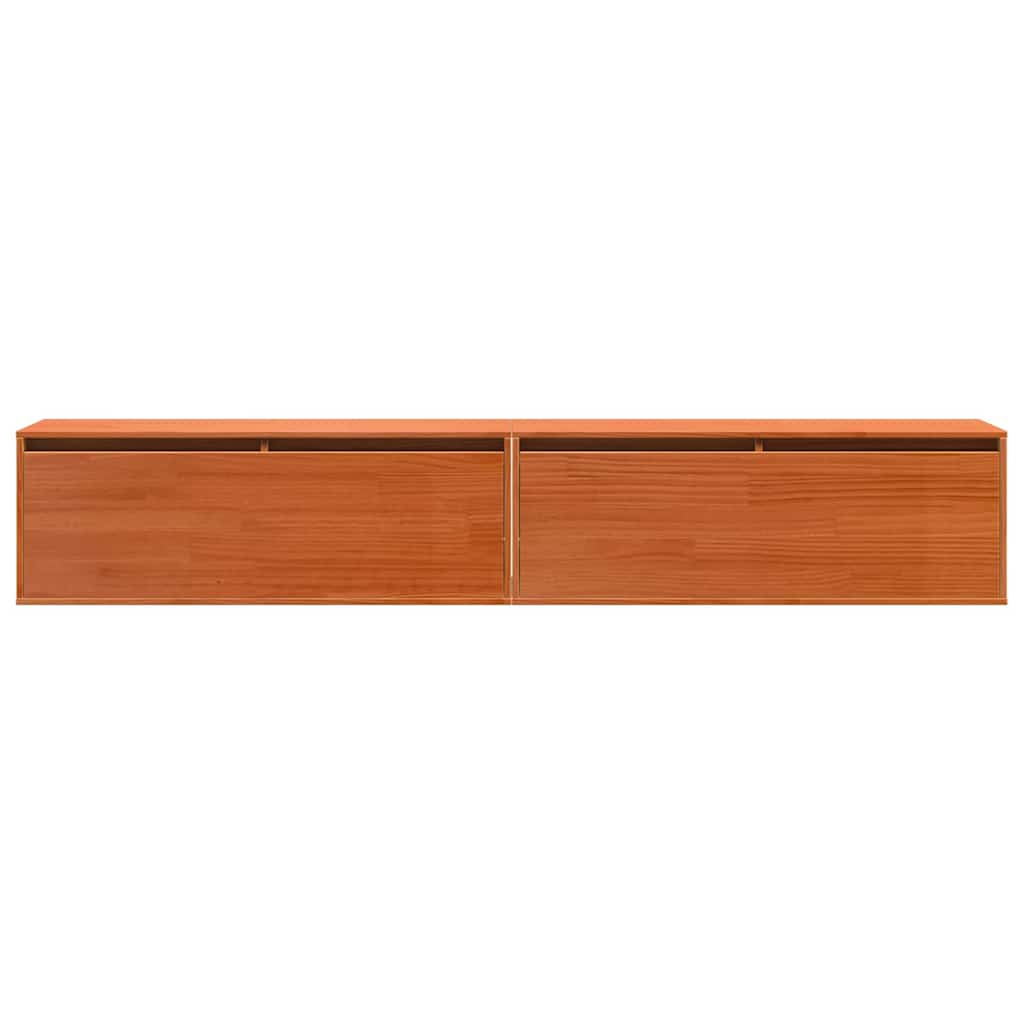 Wandschränke Wandmontiert 2 pcs Wachsbraun 100 x 30 x 35 cm