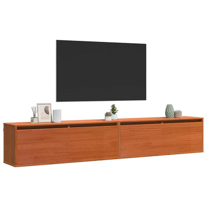 Wandschränke Wandmontiert 2 pcs Wachsbraun 100 x 30 x 35 cm