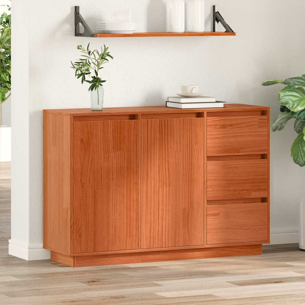 Sideboard Braun 111 x 34 x 75 cm Massivholz Kiefer