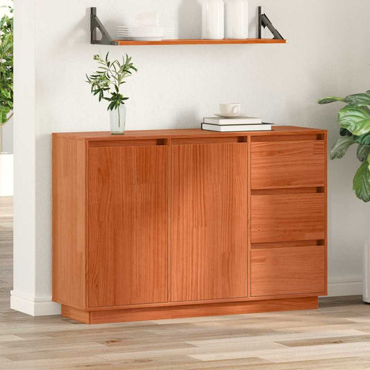 Sideboard Braun 111 x 34 x 75 cm Massivholz Kiefer