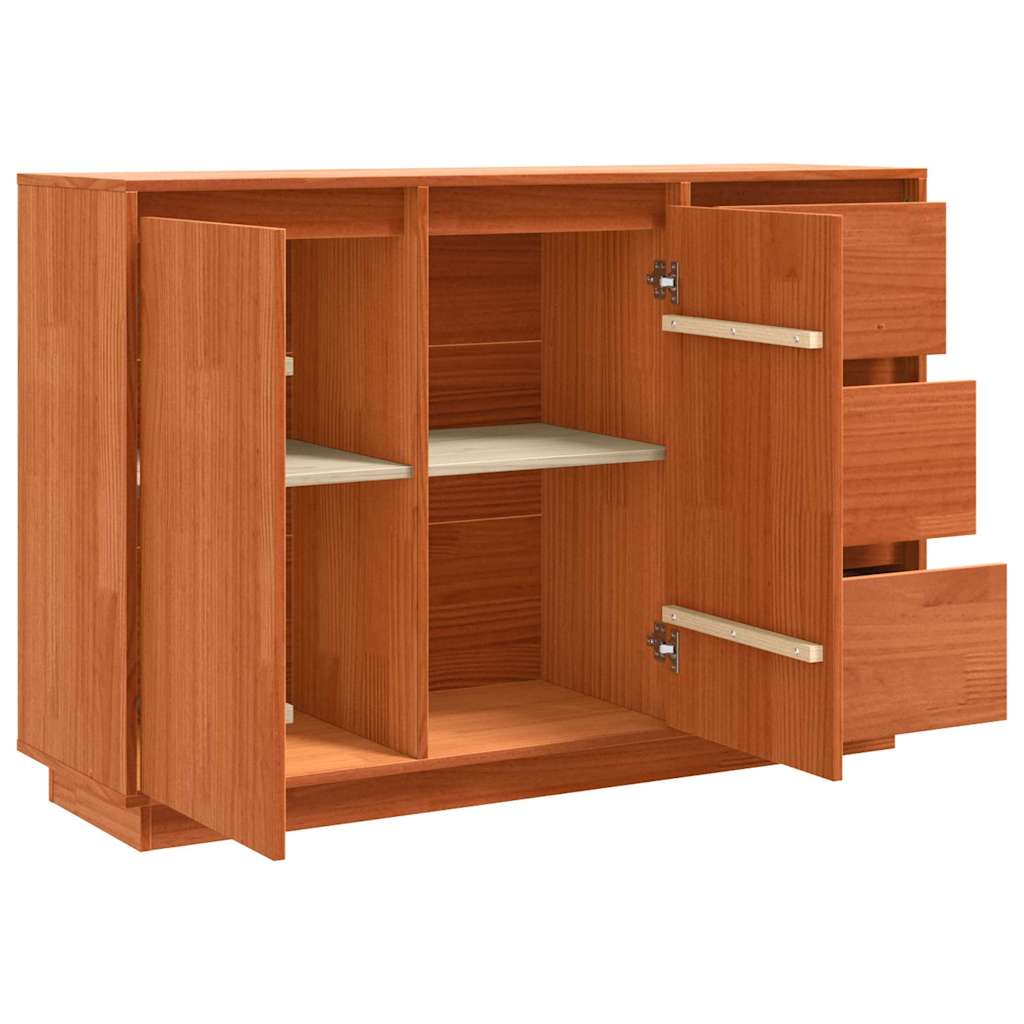 Sideboard Braun 111 x 34 x 75 cm Massivholz Kiefer