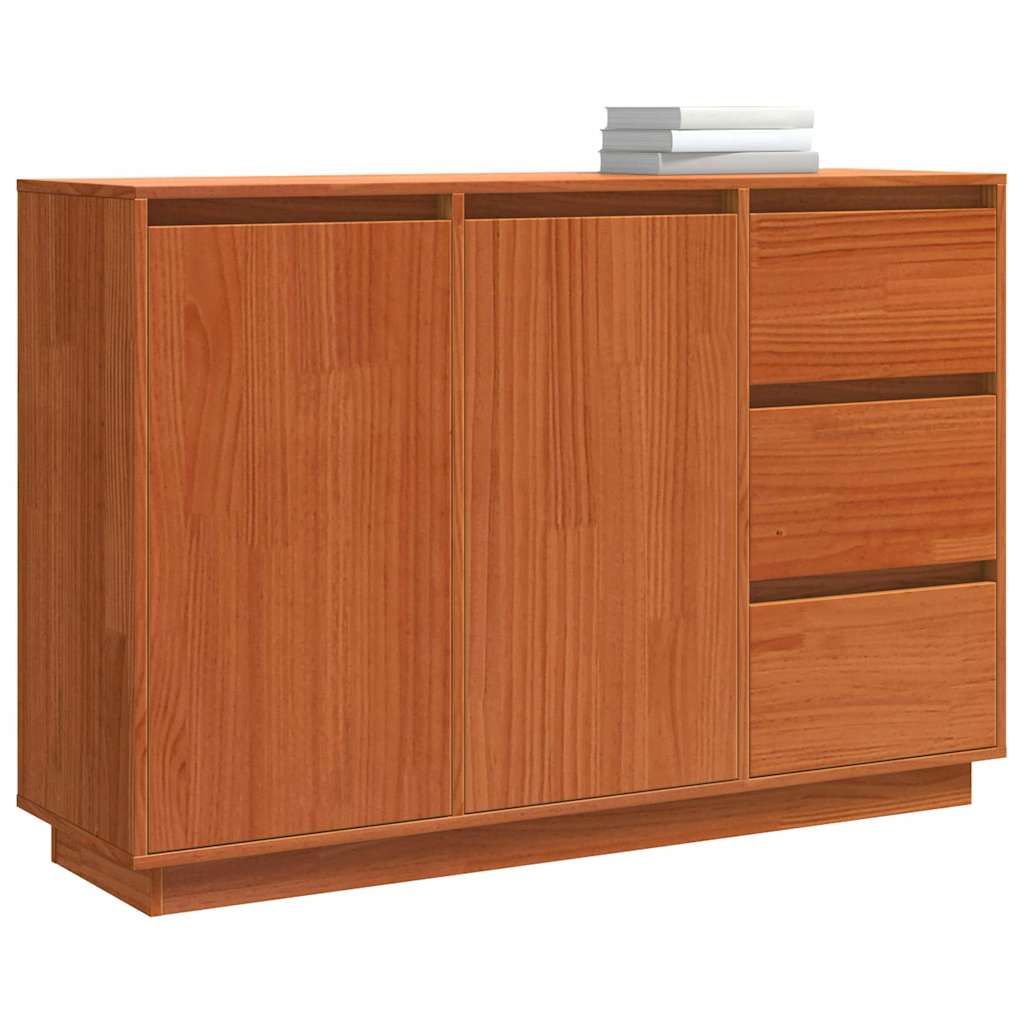 Sideboard Braun 111 x 34 x 75 cm Massivholz Kiefer