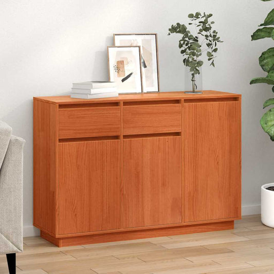 Sideboard Wachsbraun 110 x 34 x 75 cm Massivholz Kiefer