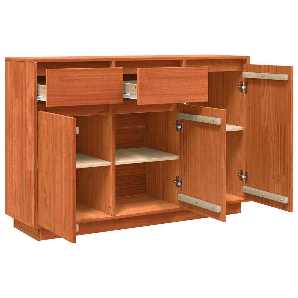 Sideboard Wachsbraun 110 x 34 x 75 cm Massivholz Kiefer