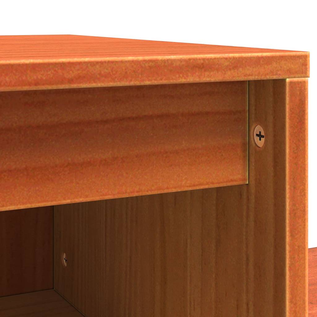 Nachttisch 2 pcs Wachsbraun 60 x 34 x 51 cm Kiefer Massivholz