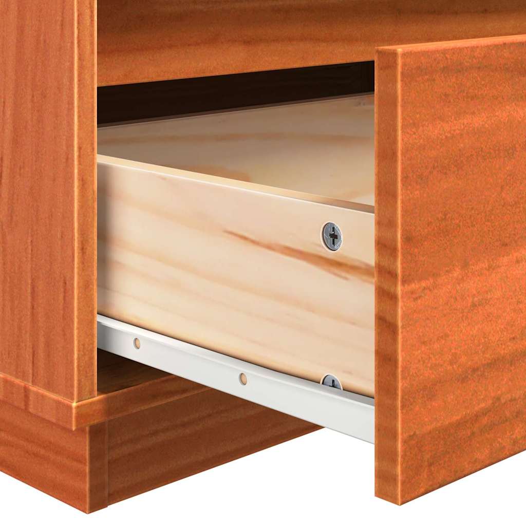 Nachttisch 2 pcs Wachsbraun 60 x 34 x 51 cm Kiefer Massivholz