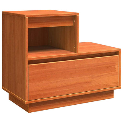Nachttisch 2 pcs Wachsbraun 60 x 34 x 51 cm Kiefer Massivholz