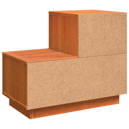 Nachttisch 2 pcs Wachsbraun 60 x 34 x 51 cm Kiefer Massivholz