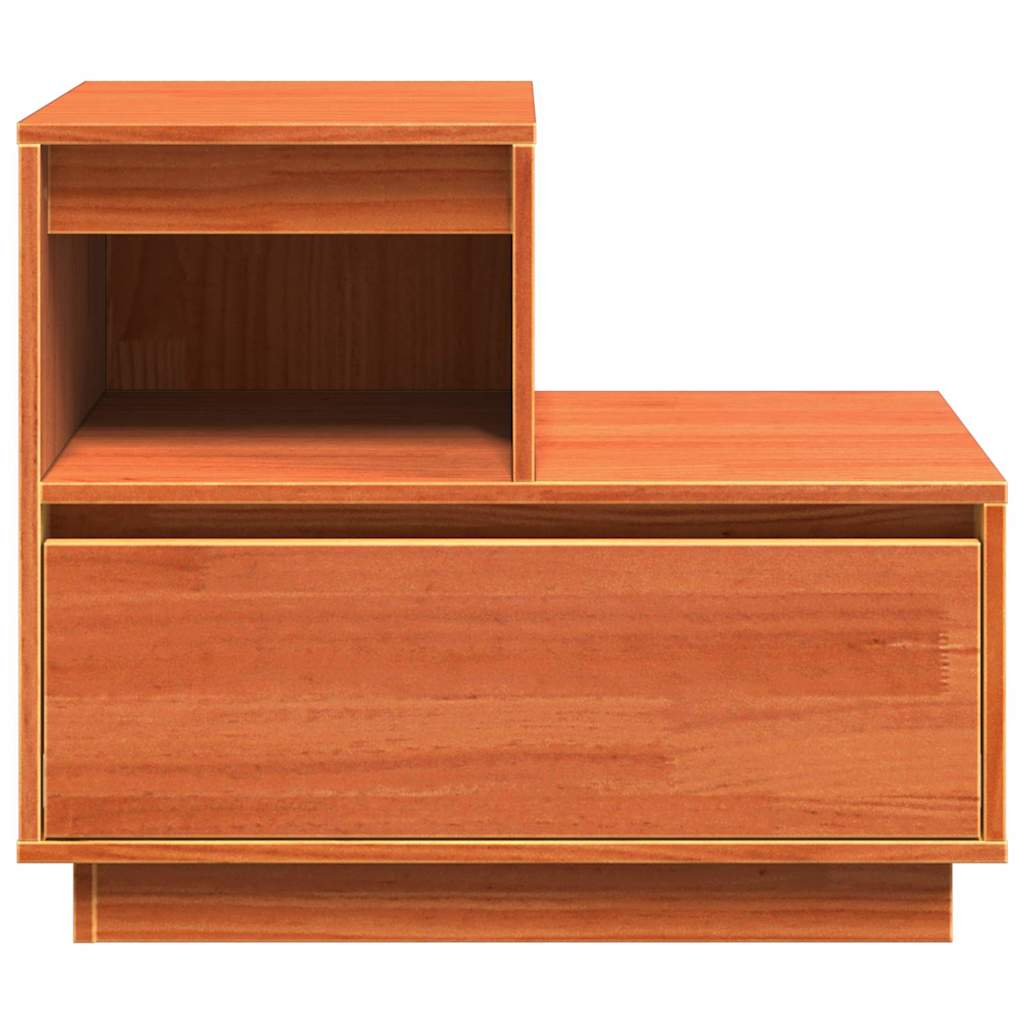 Nachttisch 2 pcs Wachsbraun 60 x 34 x 51 cm Kiefer Massivholz