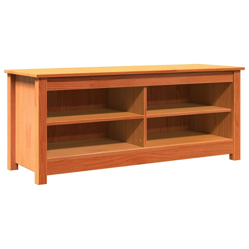 Schuhbank Wachsbraun 110 x 38 x 45.5 cm Massivholz Kiefer