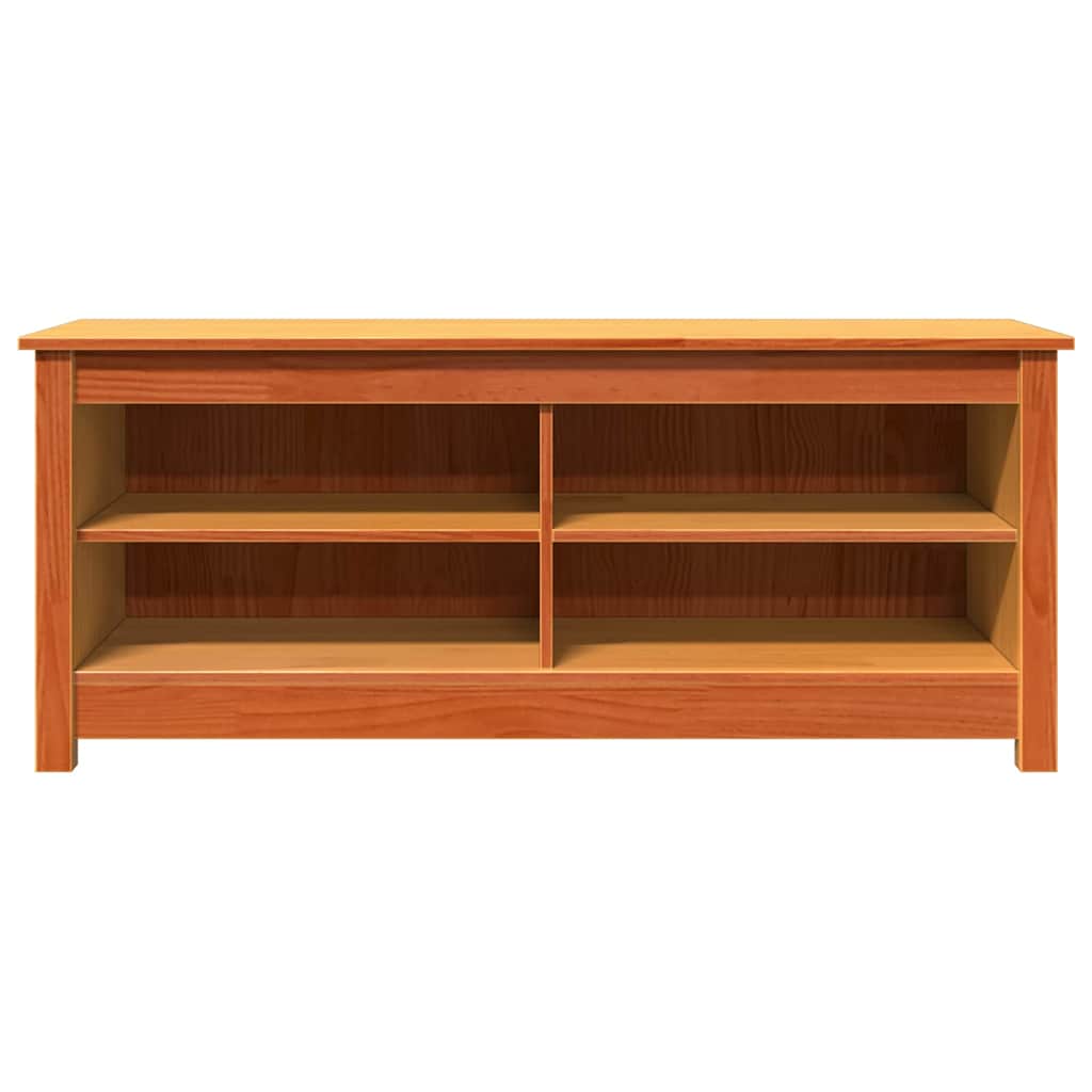 Schuhbank Wachsbraun 110 x 38 x 45.5 cm Massivholz Kiefer