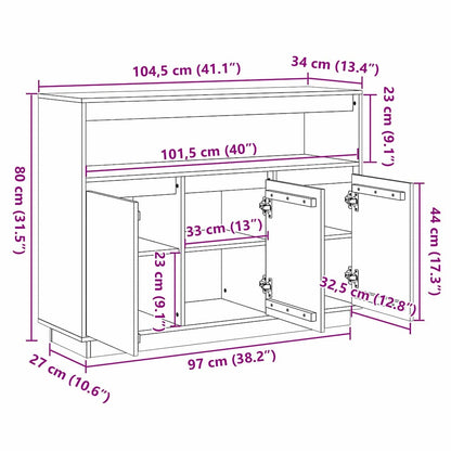 Sideboard Braun 104,5 x 34 x 80 cm