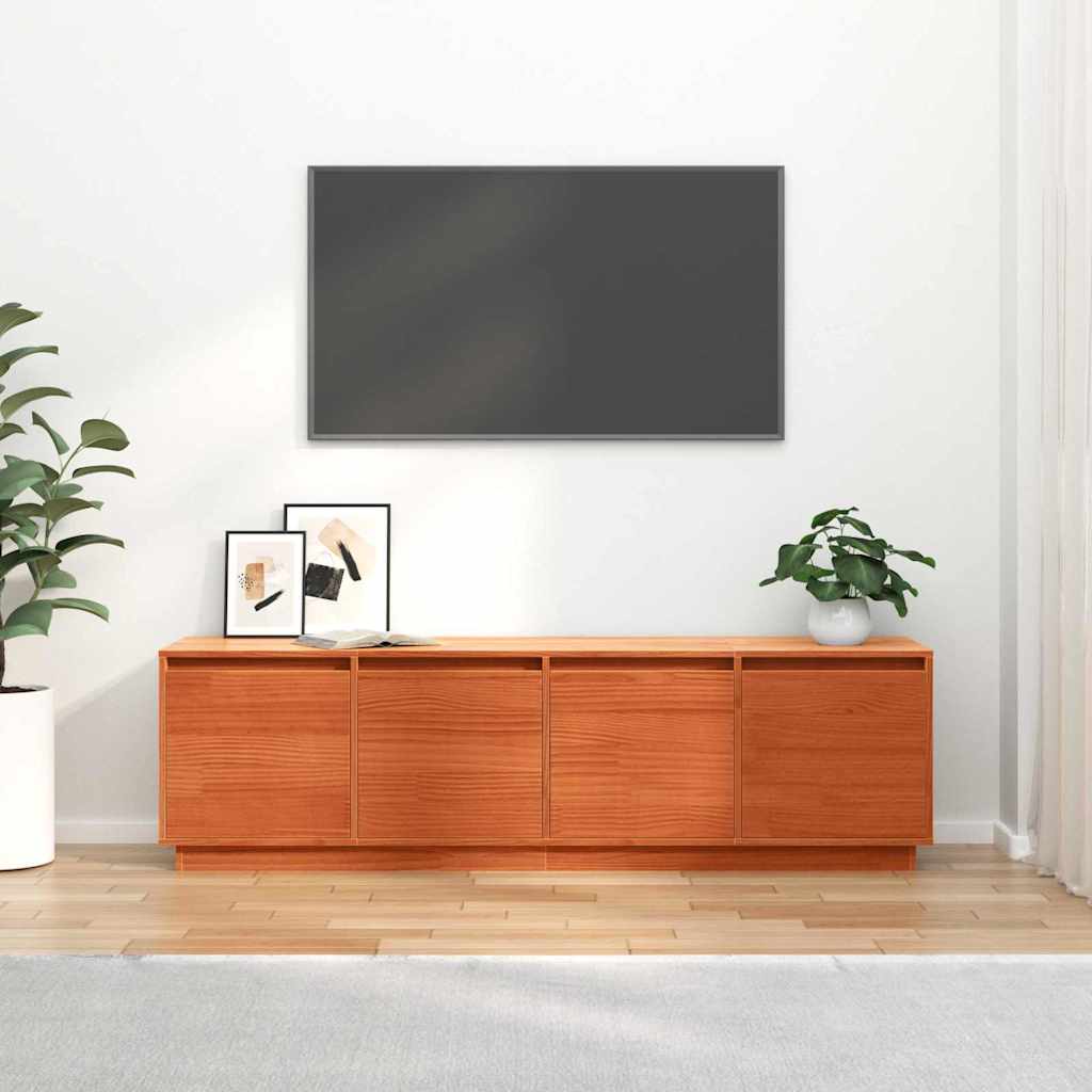 TV-Schränk Braun 156 x 37 x 45 cm Massivholz Kiefer