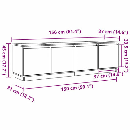 TV-Schränk Braun 156 x 37 x 45 cm Massivholz Kiefer