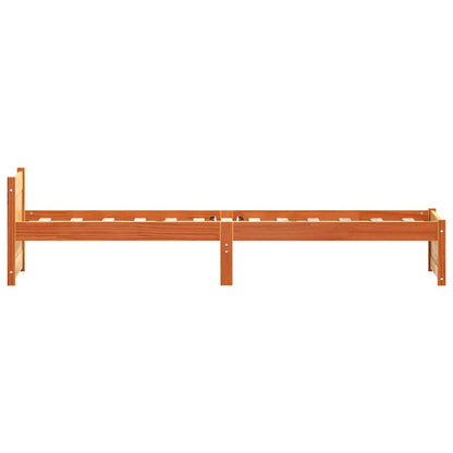 Bettgestell Wachsbraun 75 x 190 cm Massivholz Kiefer