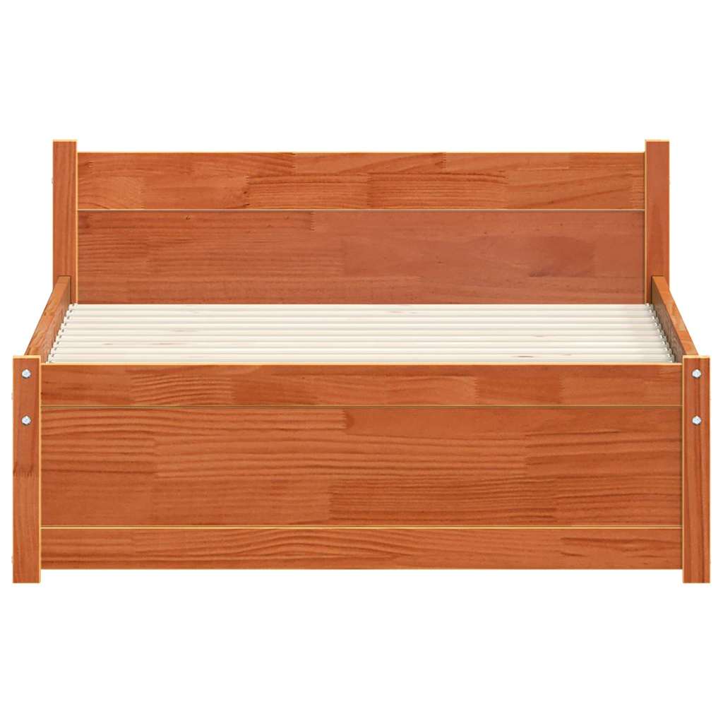 Bettgestell Wachsbraun 90 x 190 cm Massivholz Kiefer